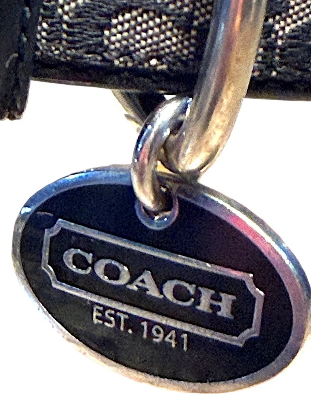 Coach Rare Black Signature Jacquard Authentic Dog Collar and Leash Set